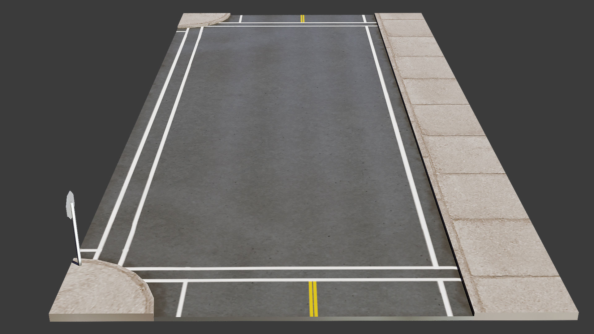 Road Pack - Extended Low-poly 3D model_15