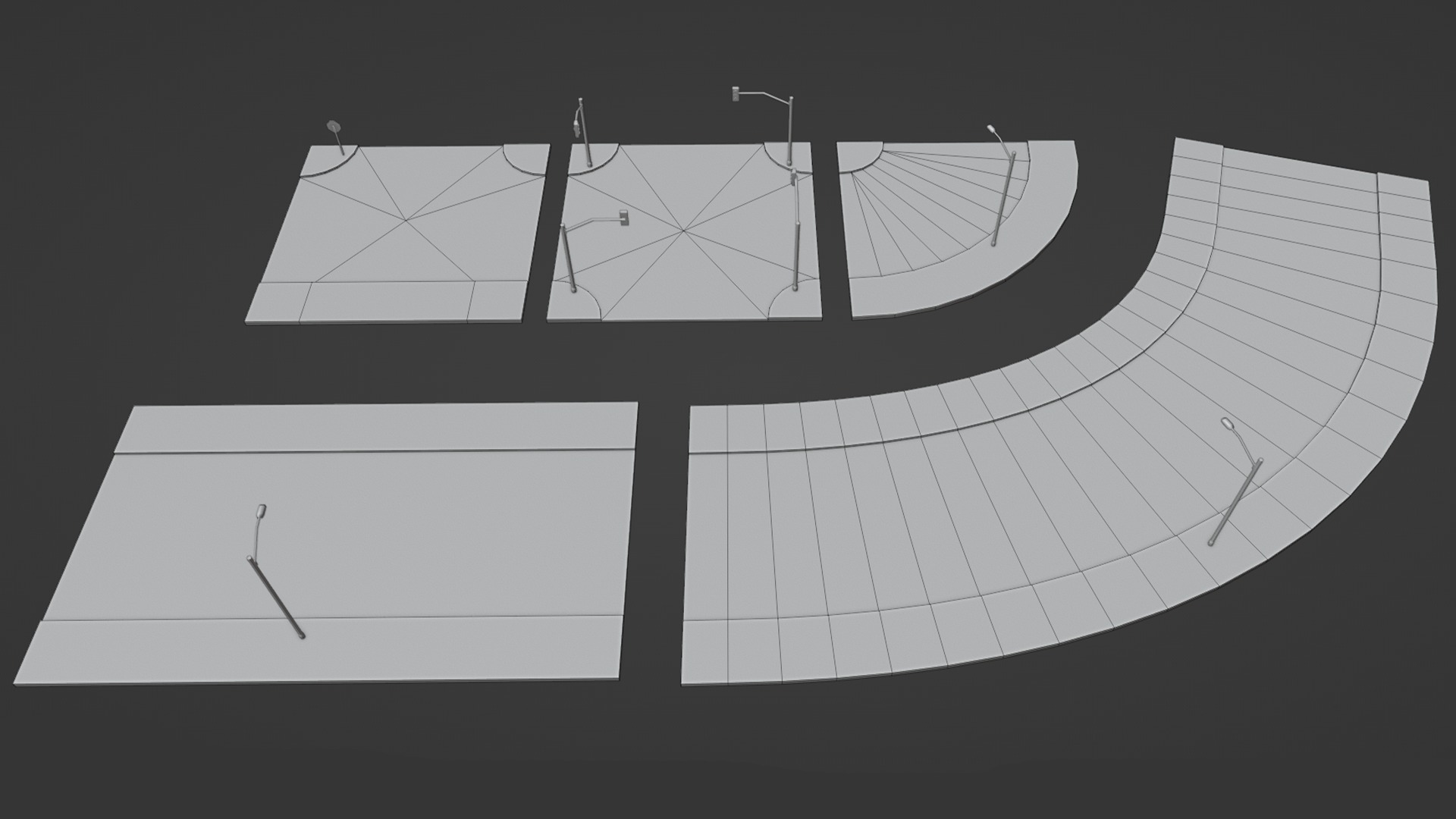 Road Pack - Extended Low-poly 3D model_28