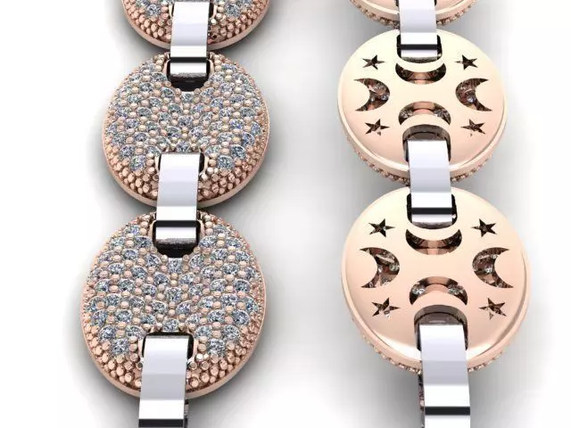 Chain bracelet gold  or silver  STL 3D model_0