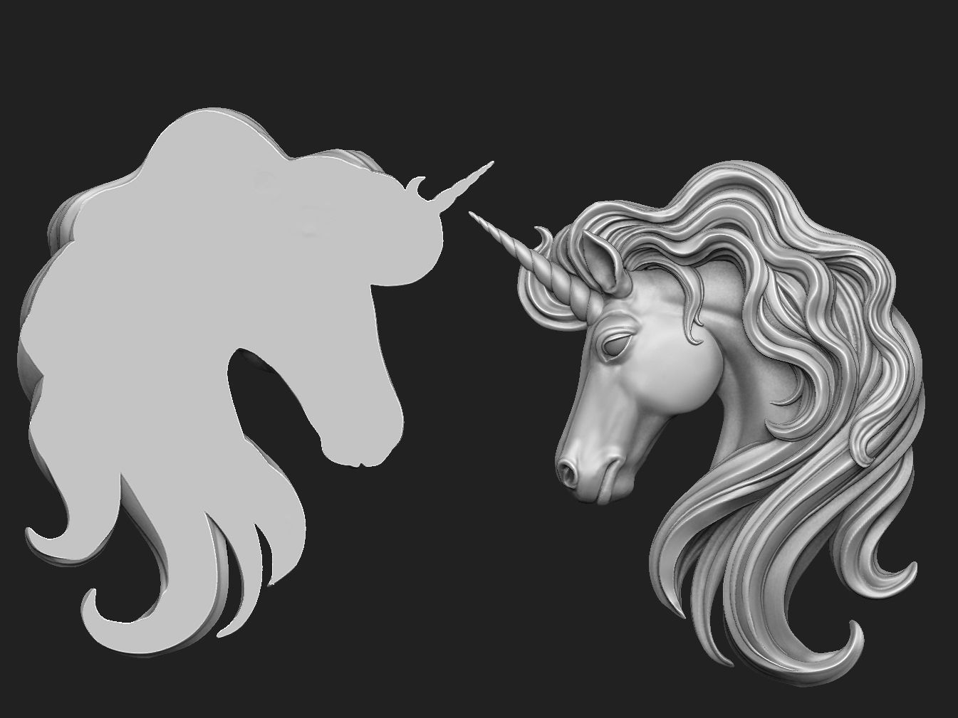 Unicorn Pendant 3D print model_5