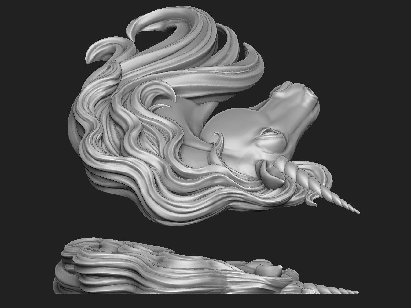 Unicorn Pendant 3D print model_4