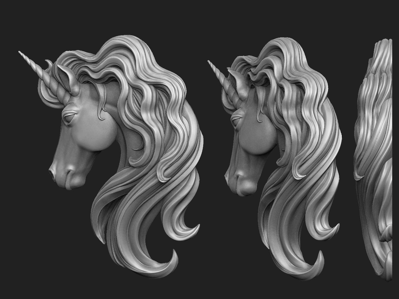 Unicorn Pendant 3D print model_2