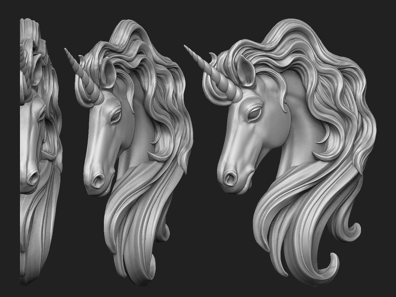 Unicorn Pendant 3D print model_1