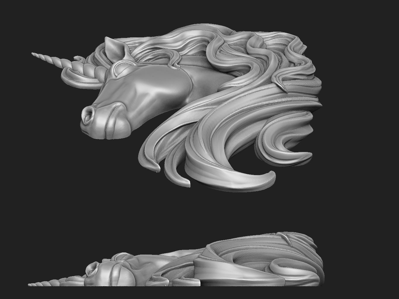 Unicorn Pendant 3D print model_3