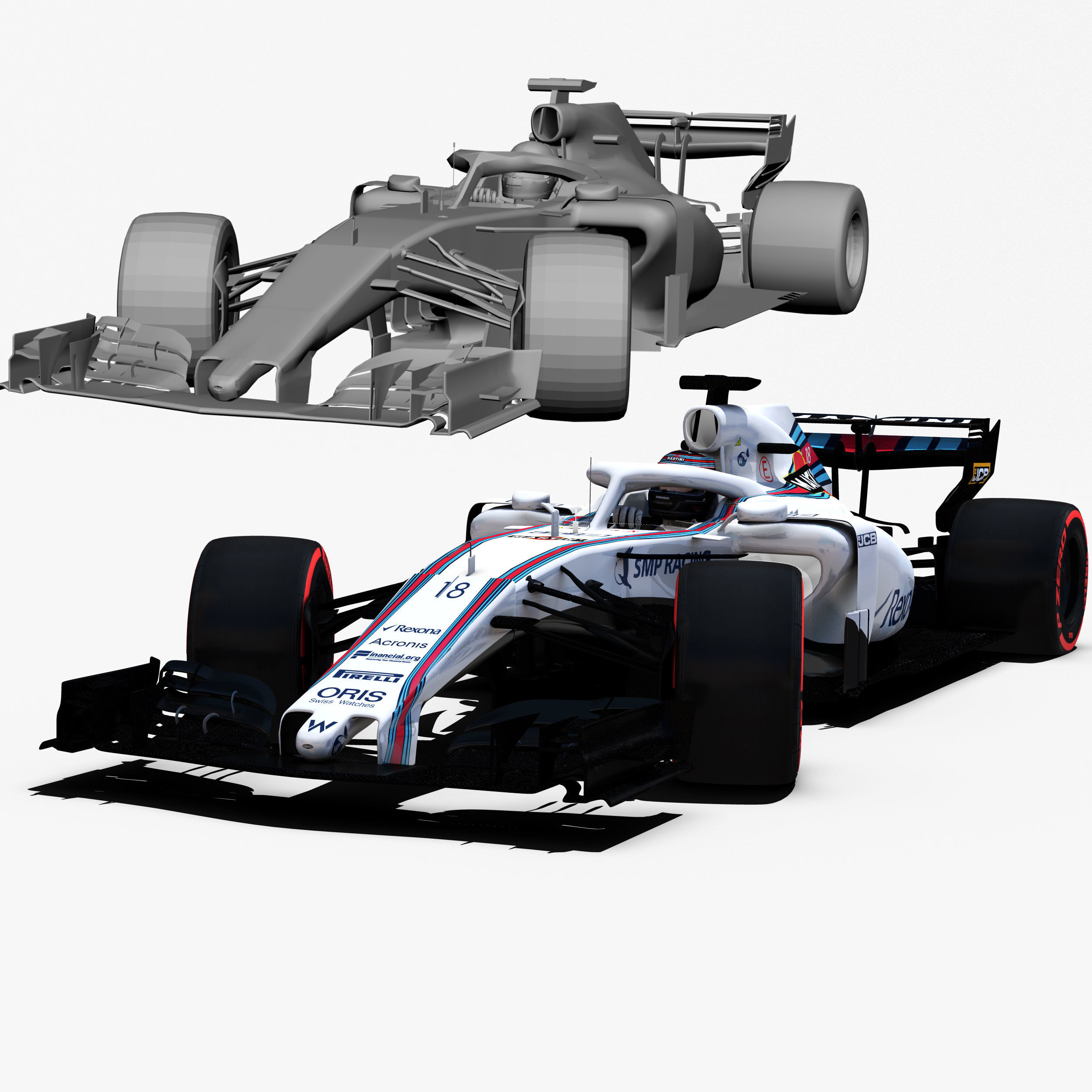 Williams FW41 Low-poly 3D model_2