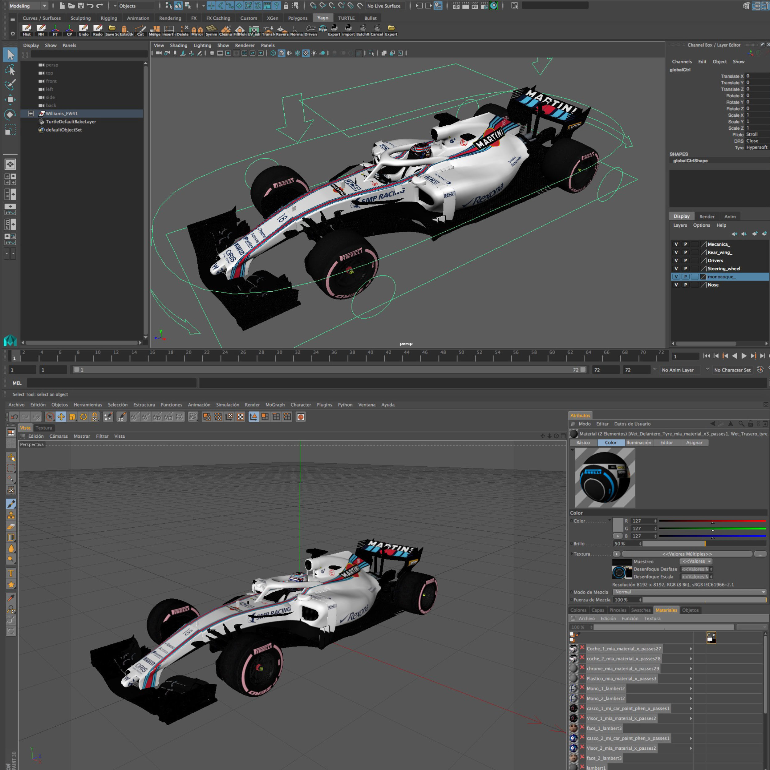 Williams FW41 Low-poly 3D model_15