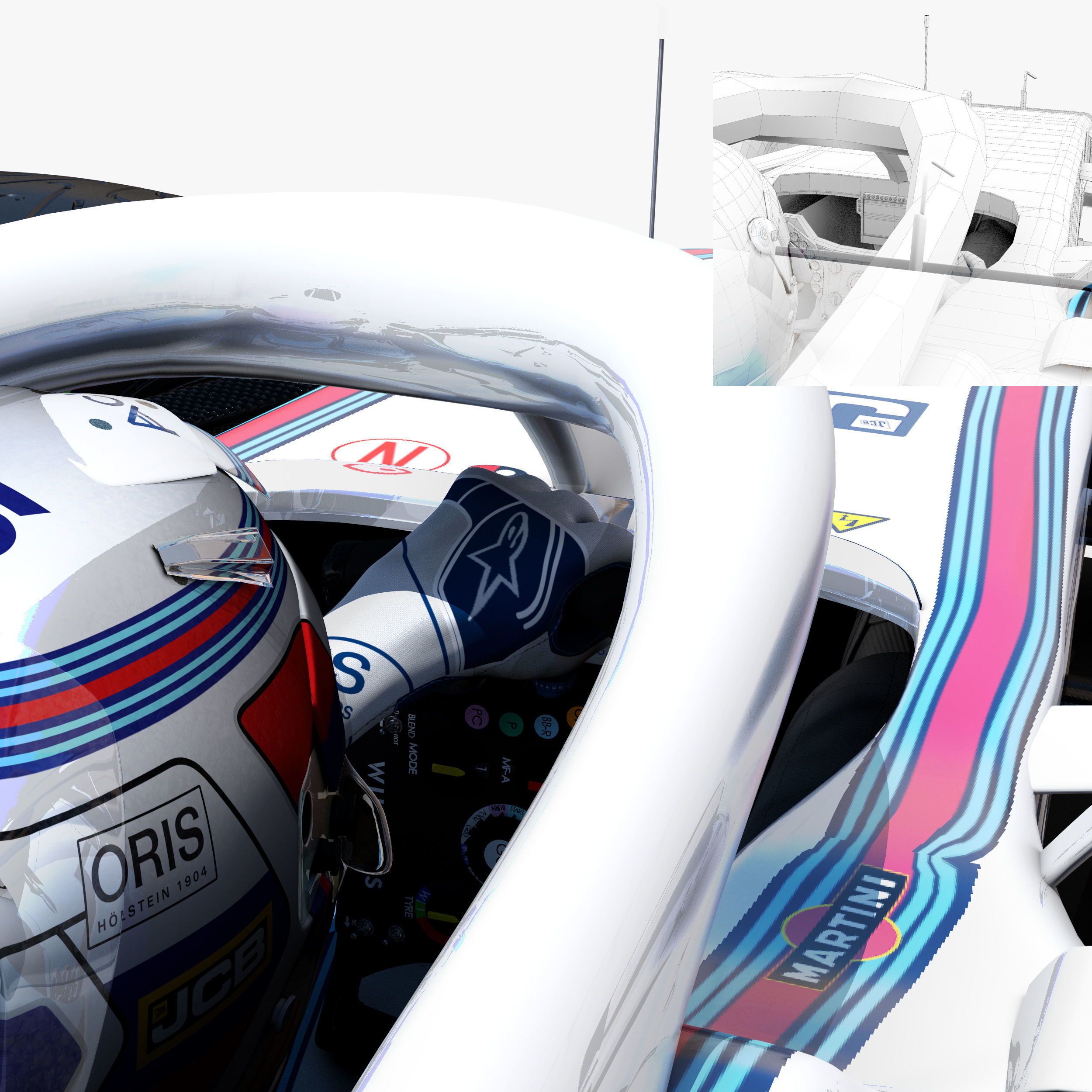 Williams FW41 Low-poly 3D model_5