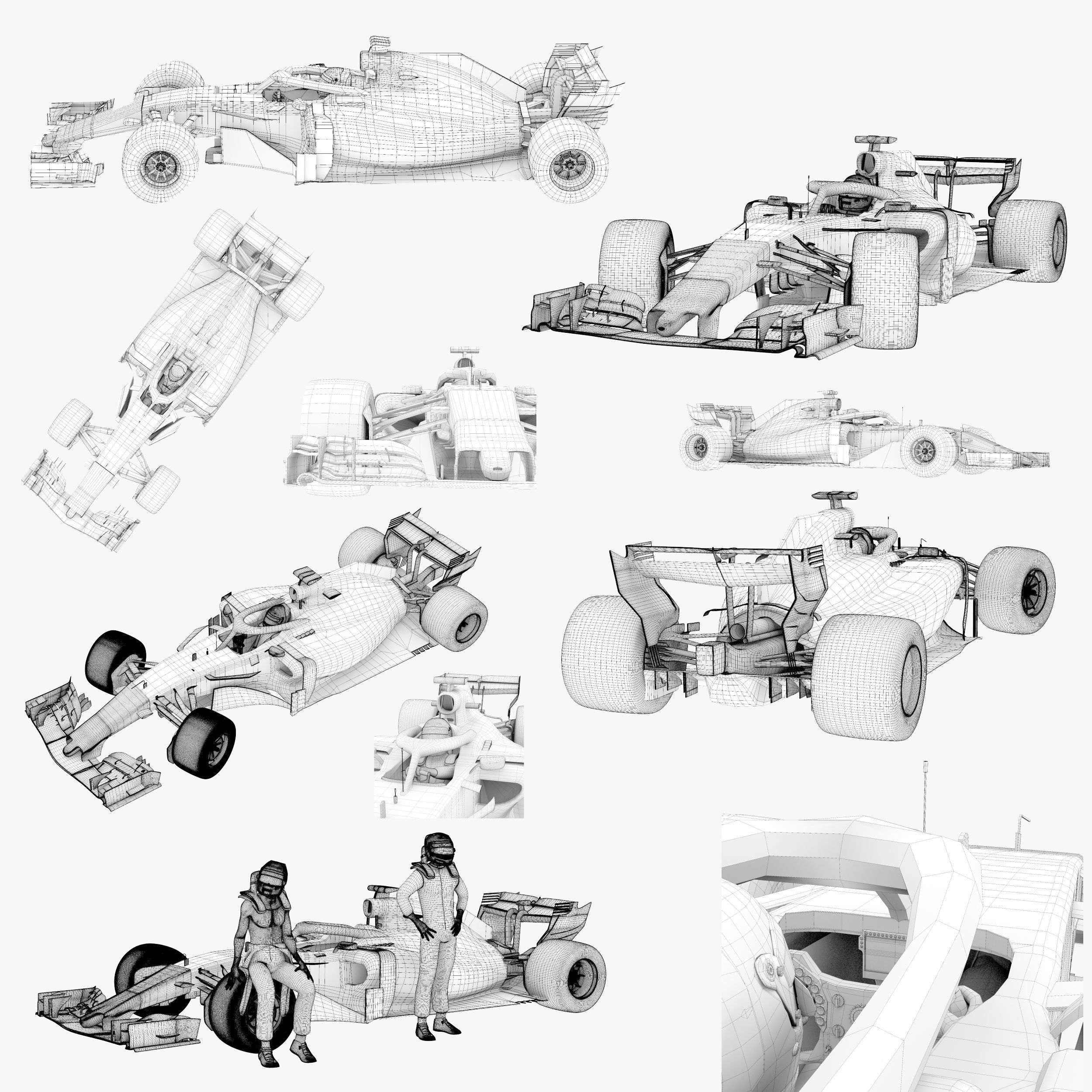 Williams FW41 Low-poly 3D model_10
