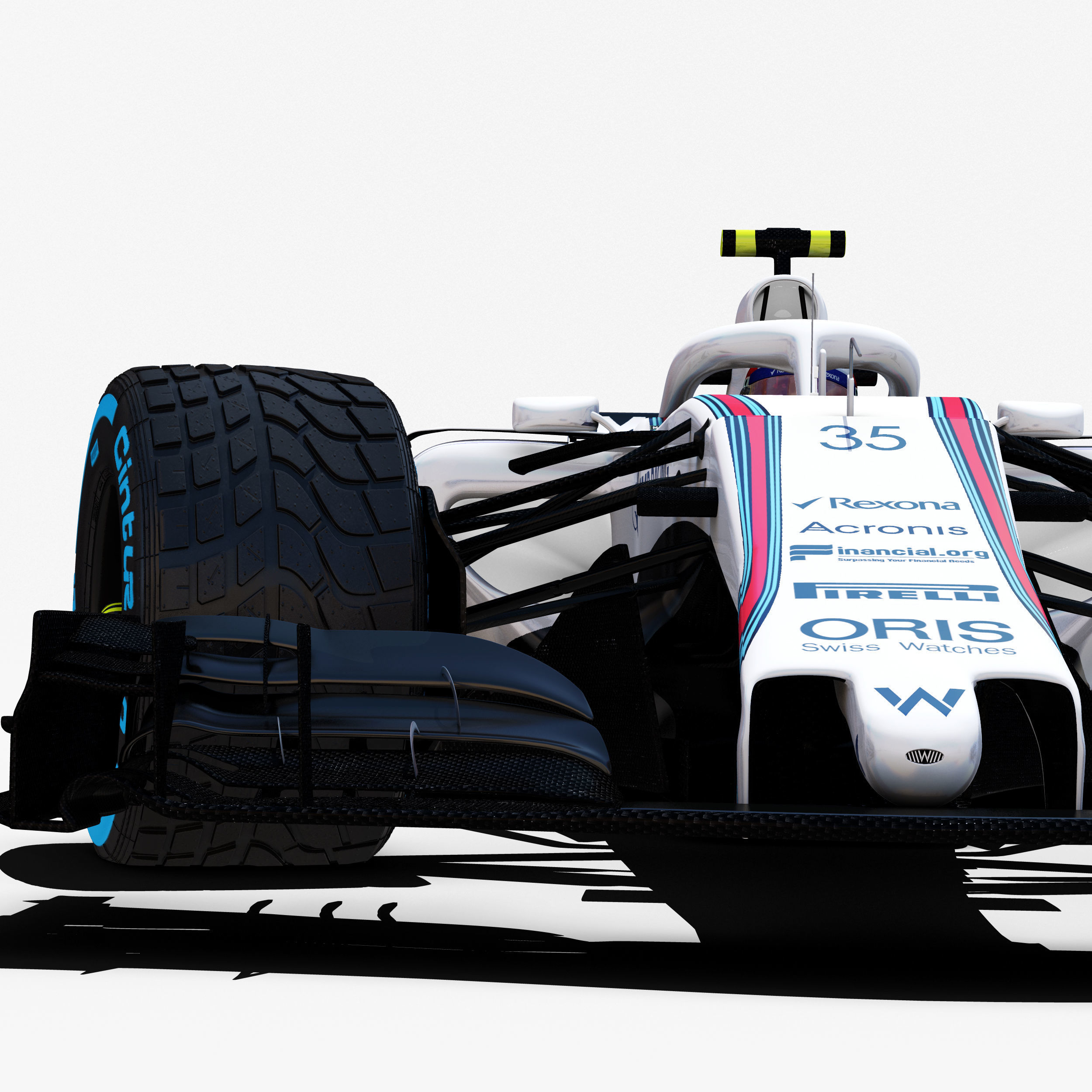 Williams FW41 Low-poly 3D model_7