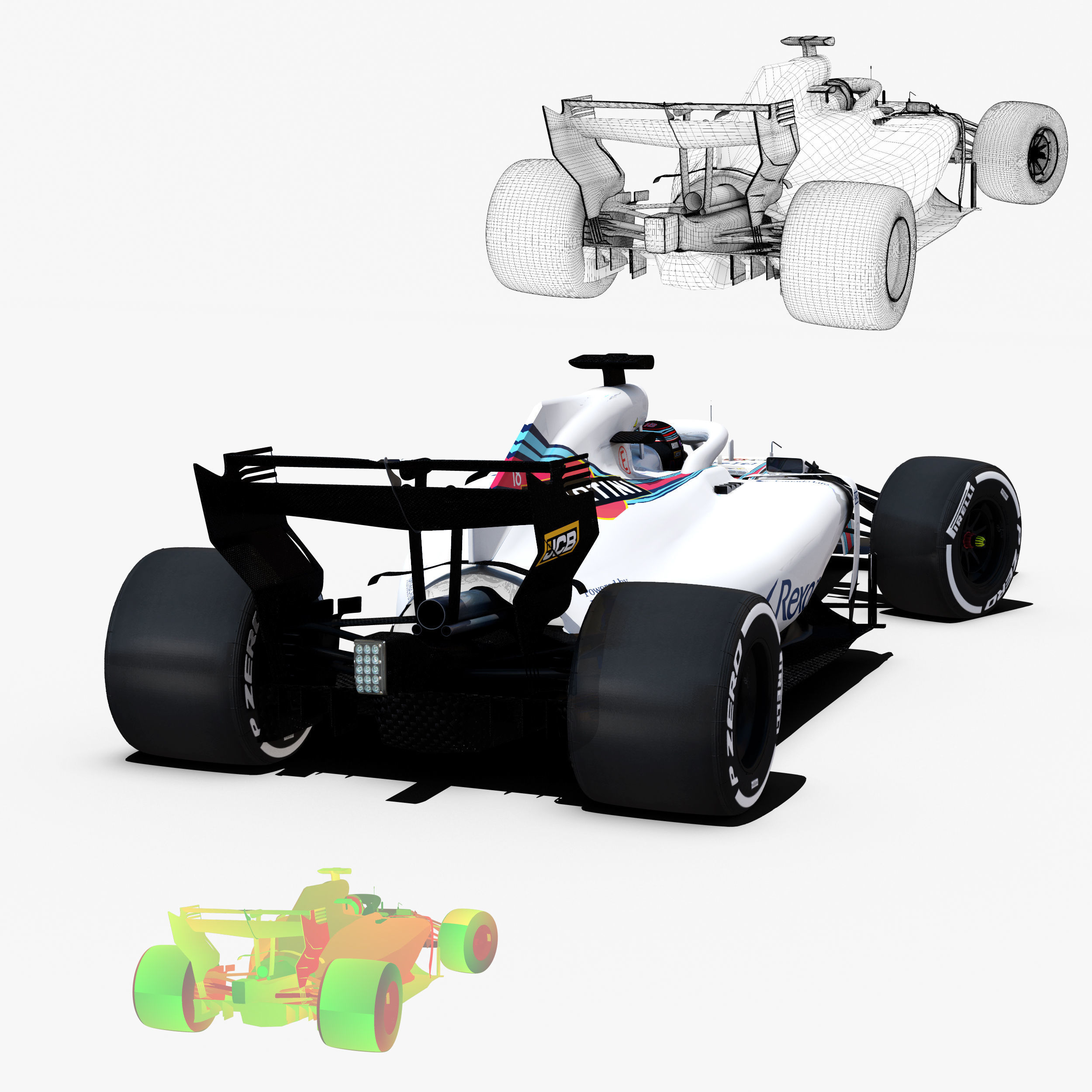 Williams FW41 Low-poly 3D model_6