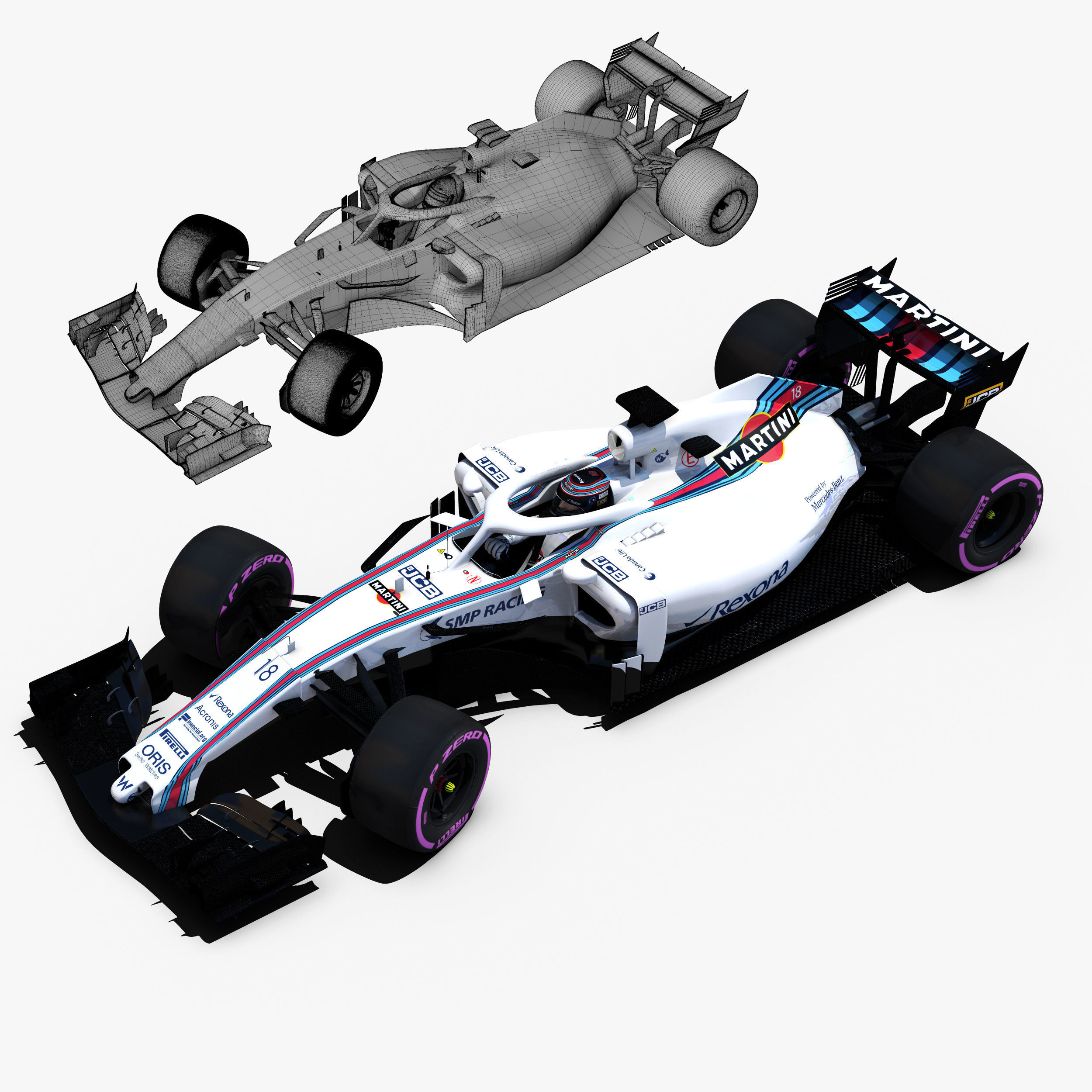 Williams FW41 Low-poly 3D model_4