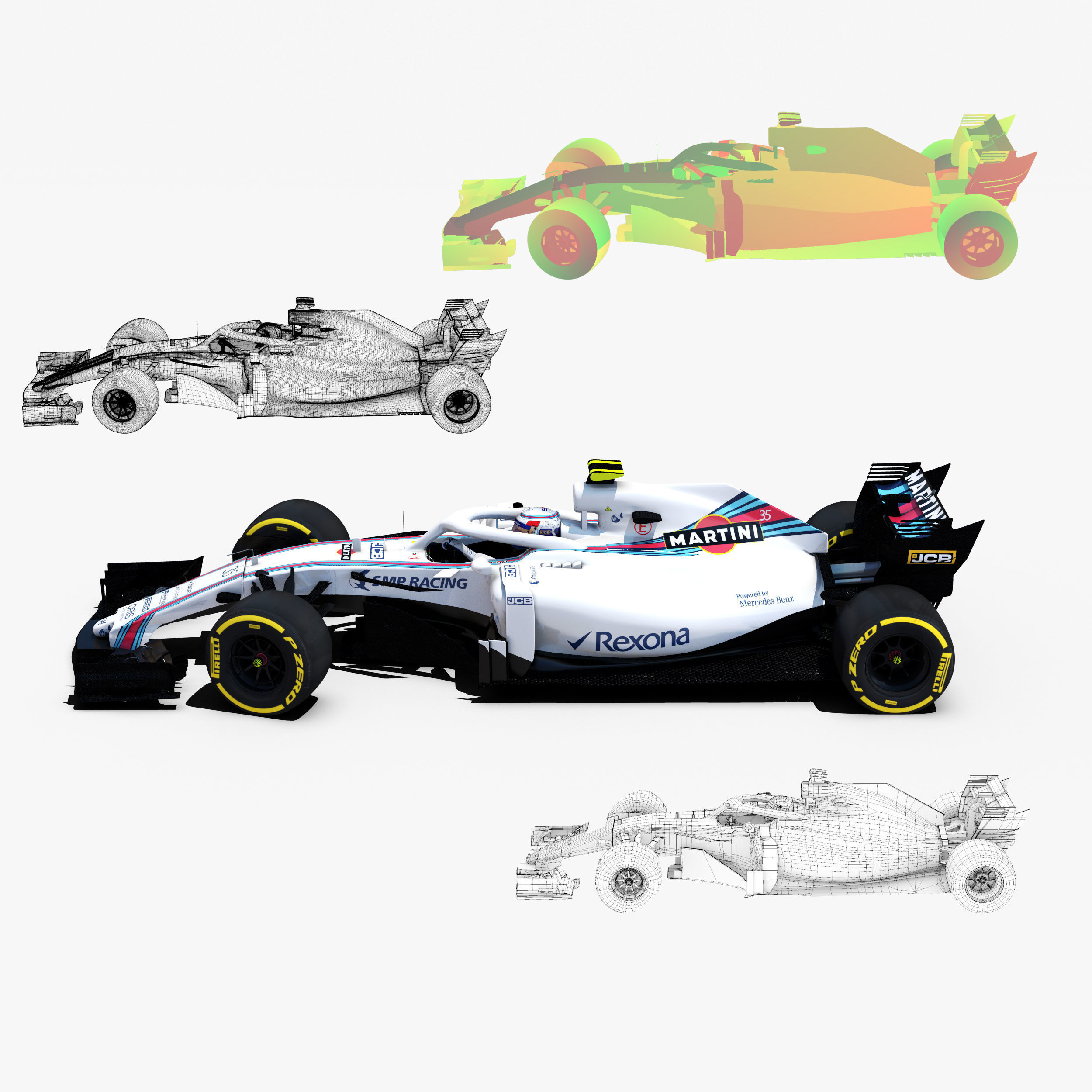 Williams FW41 Low-poly 3D model_1