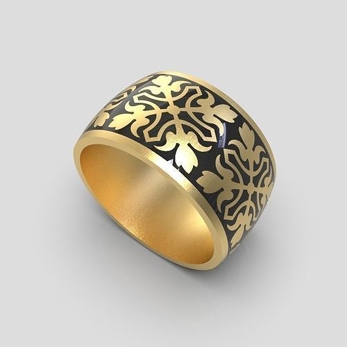 design Women ring with ornament 3dm stl 3D print model Free 3D print model