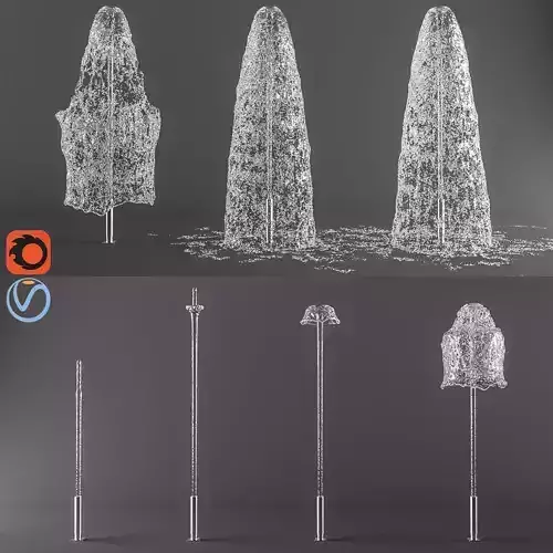 Photorealistic water spray fountain