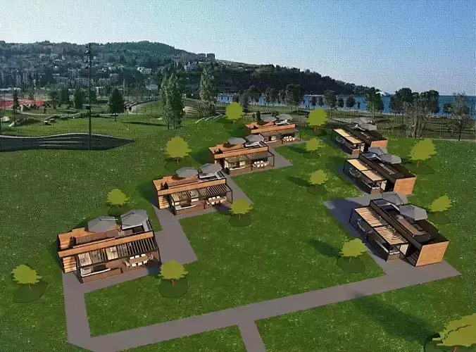 hostel and SPA mobile home  version 3d model Low-poly 3D model