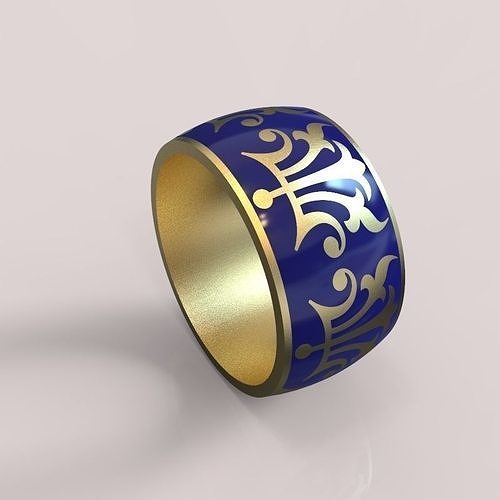 Design Women ring with ornament 3dm stl 3D print model Free 3D print model