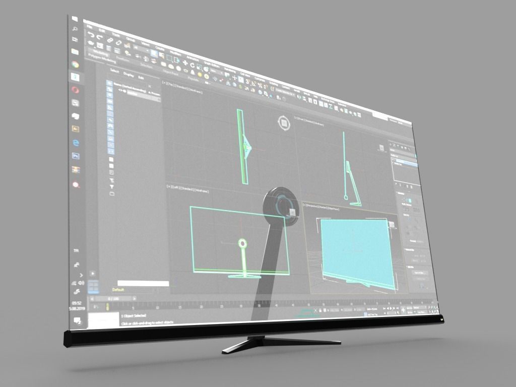Sci-Fi Display Unit Low-poly 3D model_2