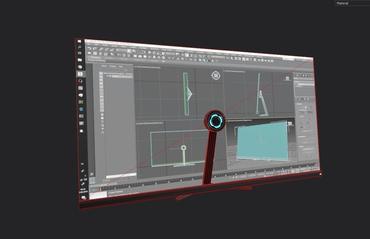 Sci-Fi Display Unit Low-poly 3D model_6