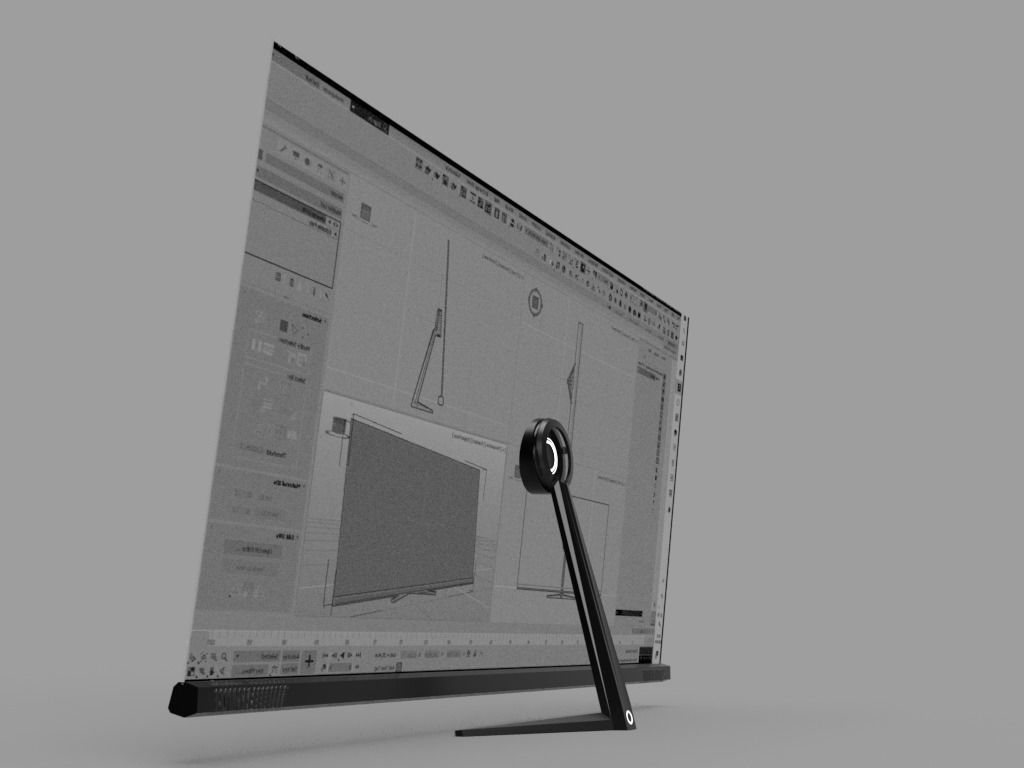Sci-Fi Display Unit Low-poly 3D model_4
