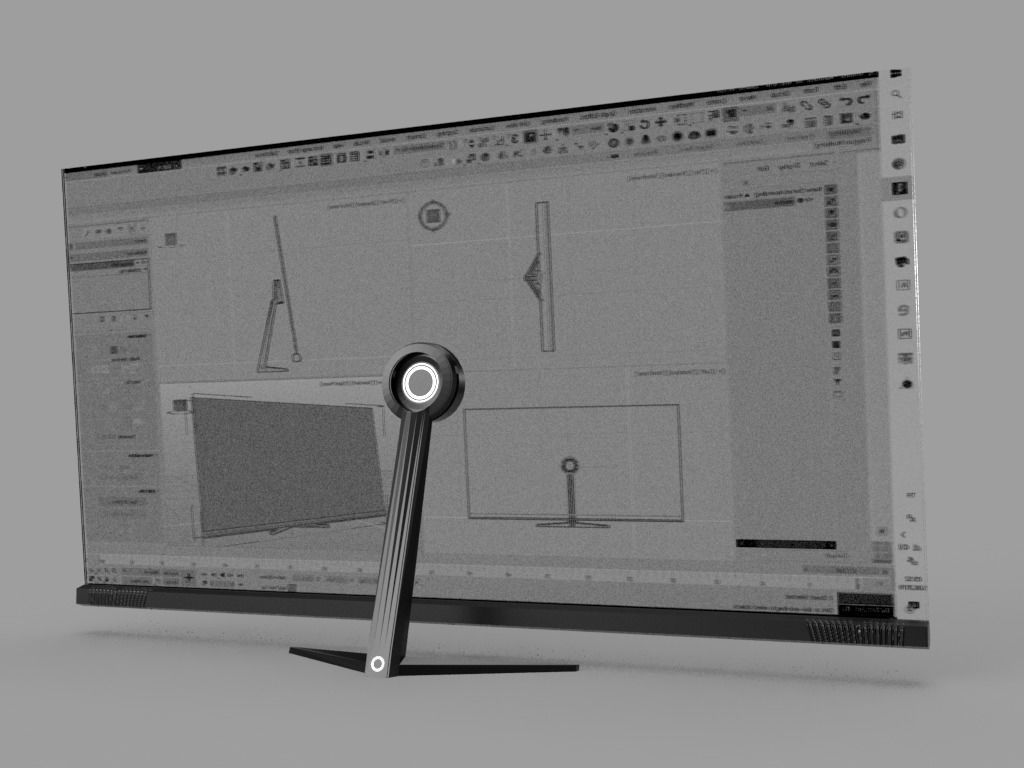 Sci-Fi Display Unit Low-poly 3D model_3