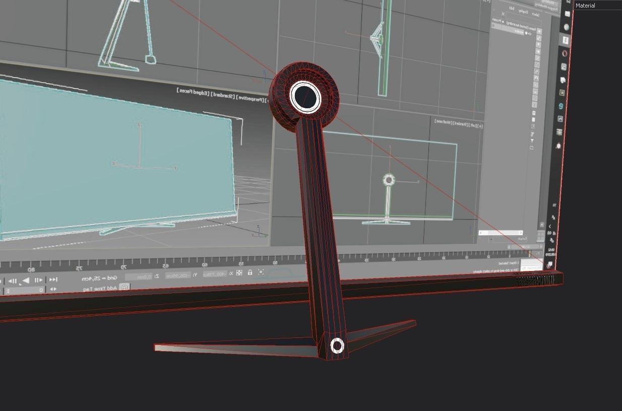 Sci-Fi Display Unit Low-poly 3D model_7