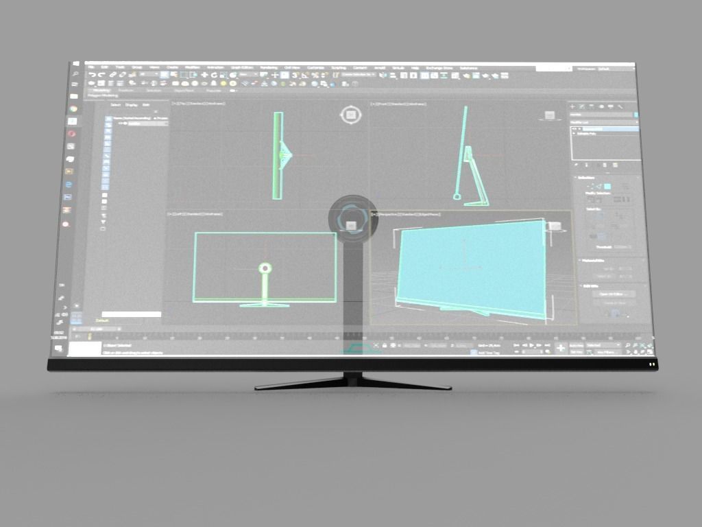 Sci-Fi Display Unit Low-poly 3D model_5