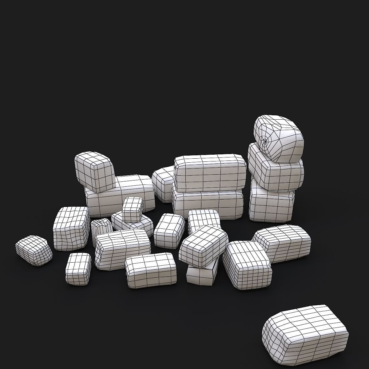 Old bricks 3D model_8