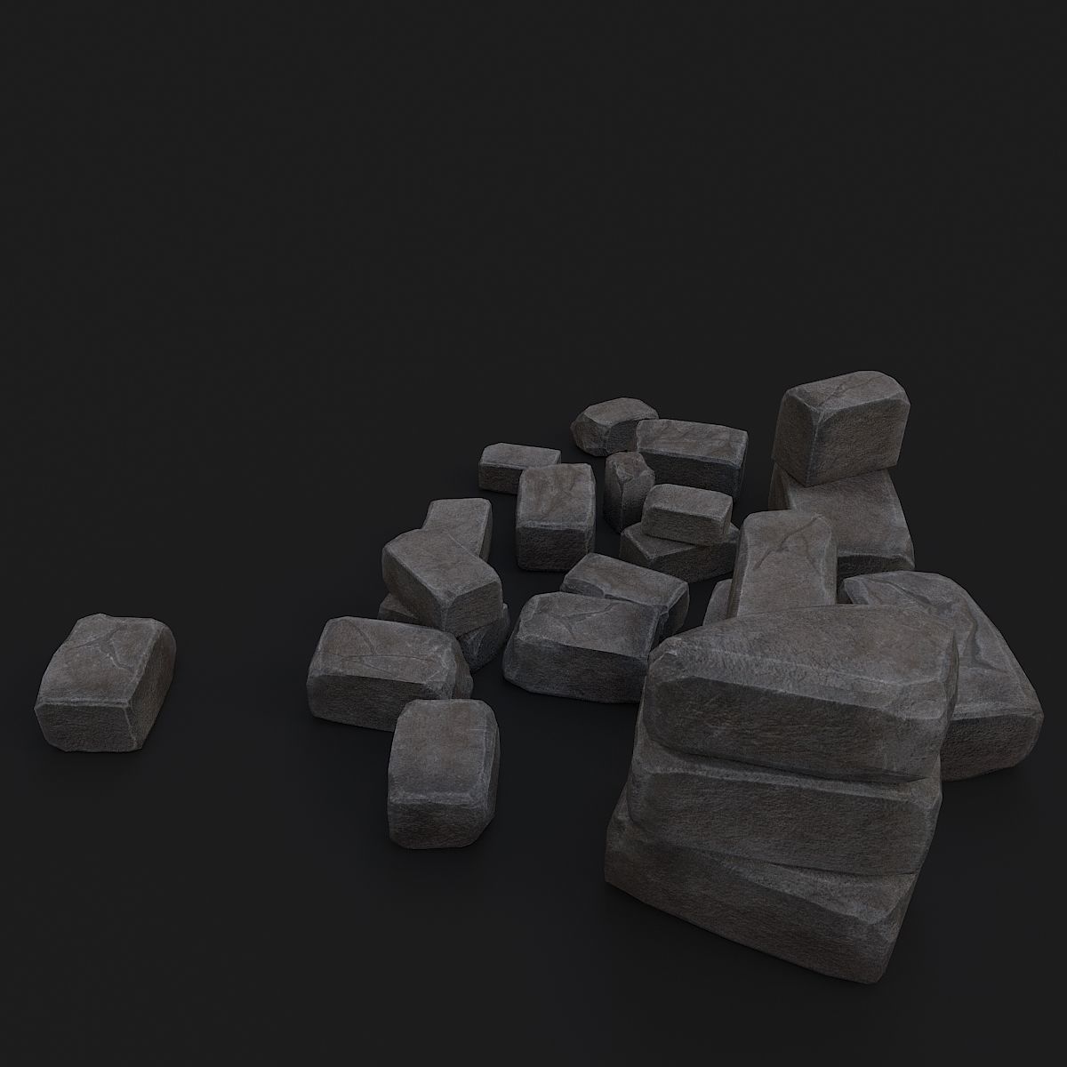 Old bricks 3D model_2