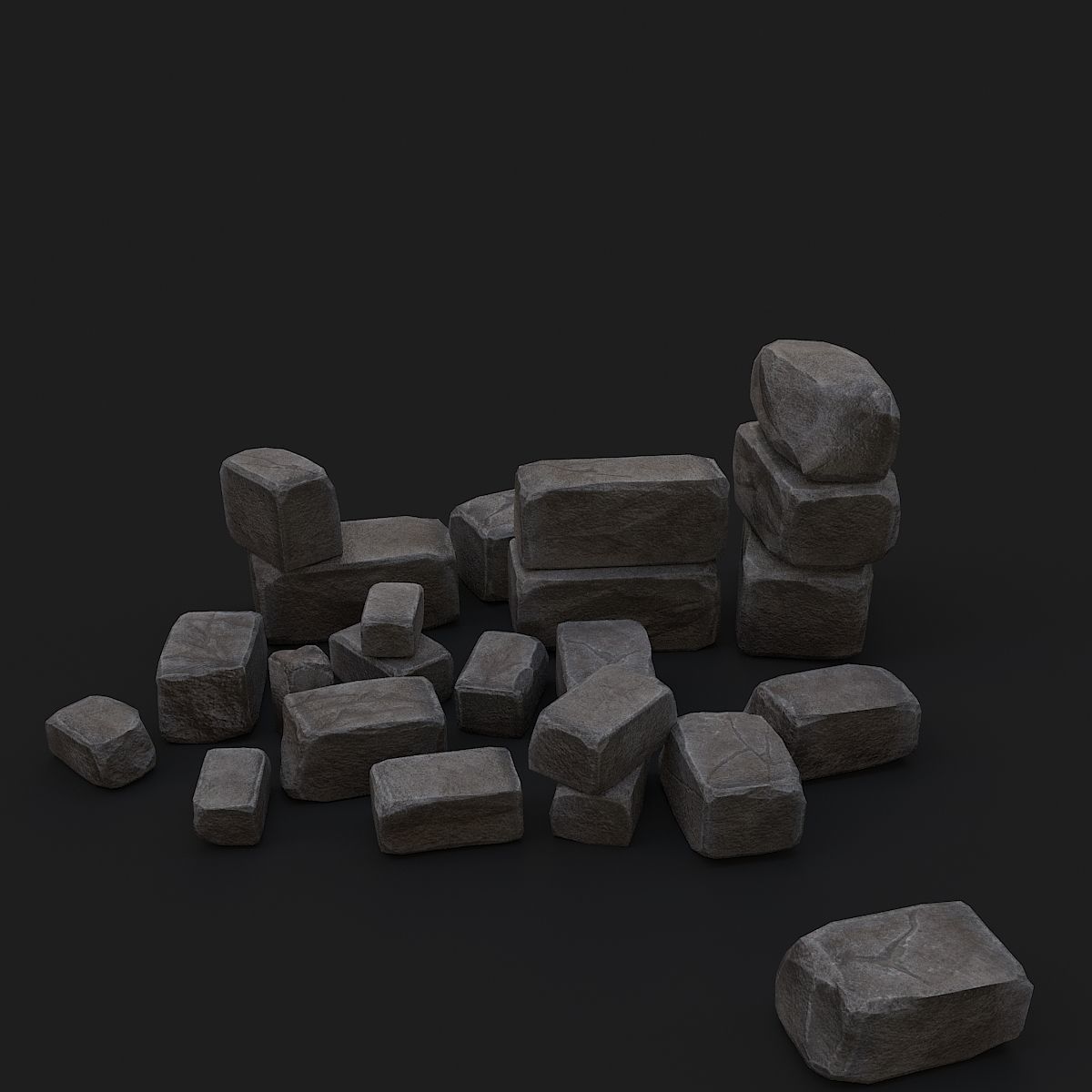 Old bricks 3D model_7