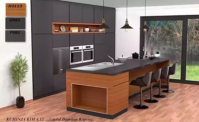 modern kitchen 3d model