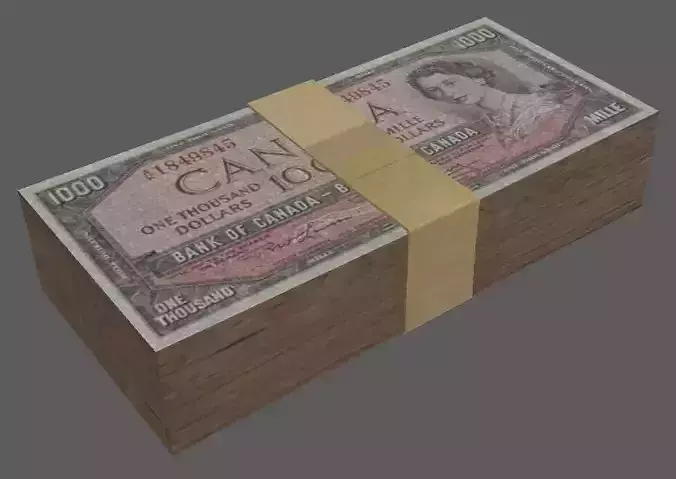 Money Stack 1000s Low-poly 3D model