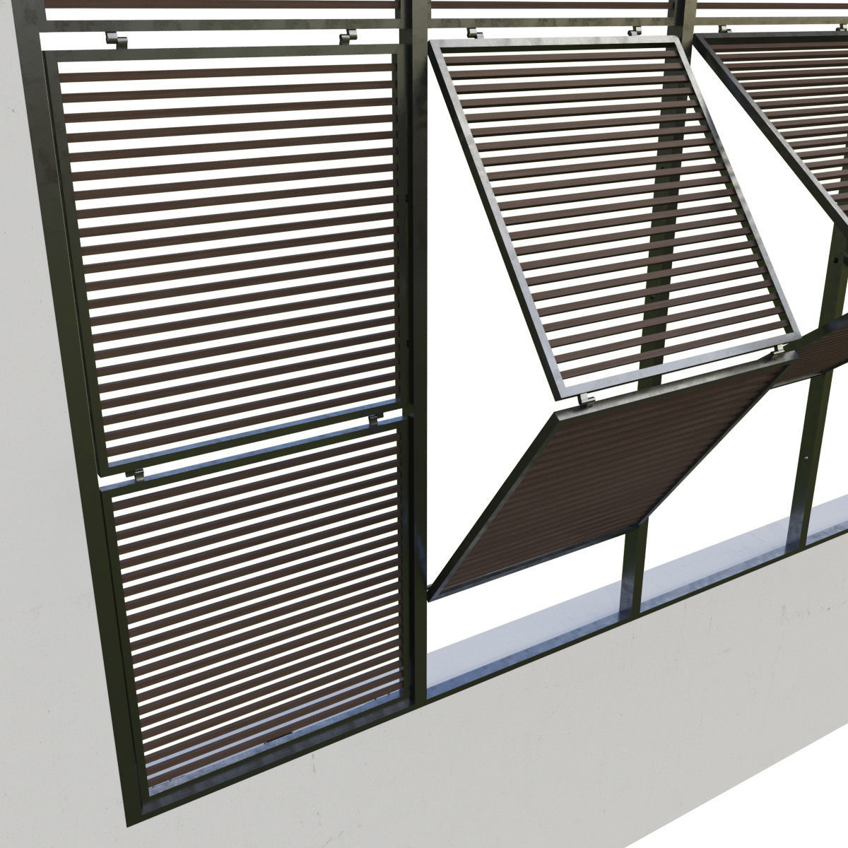 Shutters 7 slat wall design for windows and doors 3D model_2