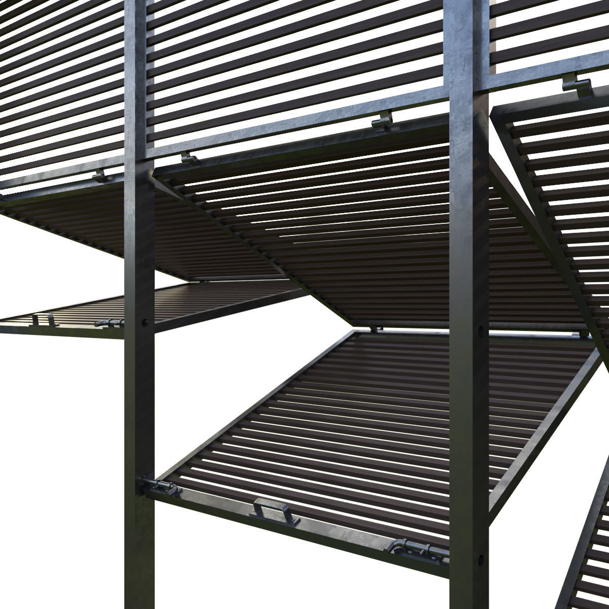 Shutters 7 slat wall design for windows and doors 3D model_1