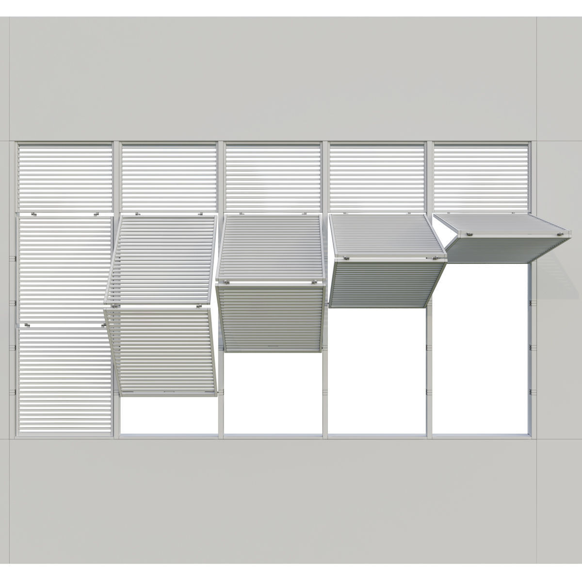 Shutters 7 slat wall design for windows and doors 3D model_3