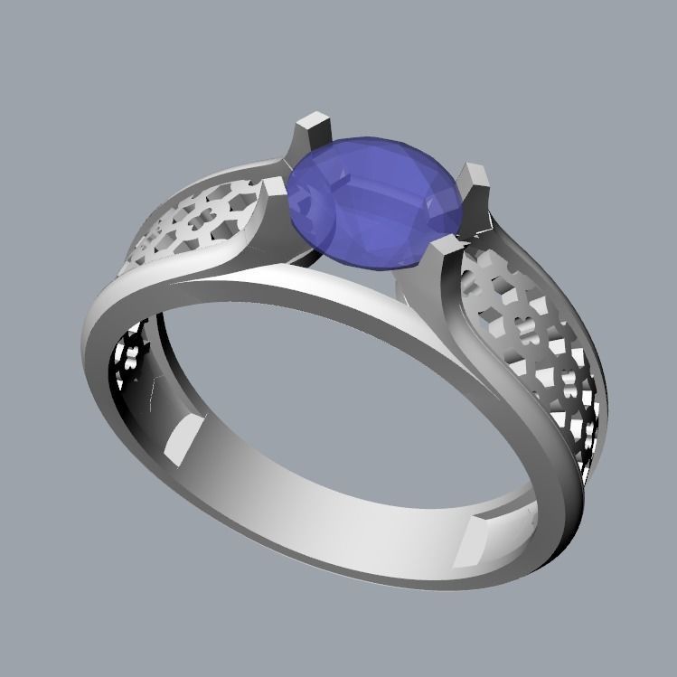 solitaire wedding engagement women ring  3dm stl  3D print model_14