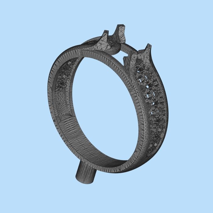 solitaire wedding engagement women ring  3dm stl  3D print model_21