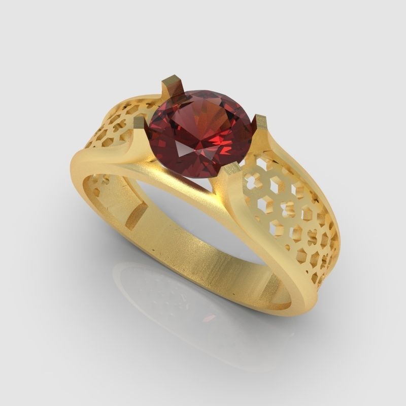 solitaire wedding engagement women ring  3dm stl  3D print model_10