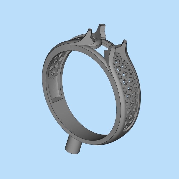 solitaire wedding engagement women ring  3dm stl  3D print model_20