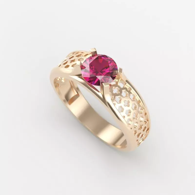 solitaire wedding engagement women ring  3dm stl  3D print model_0