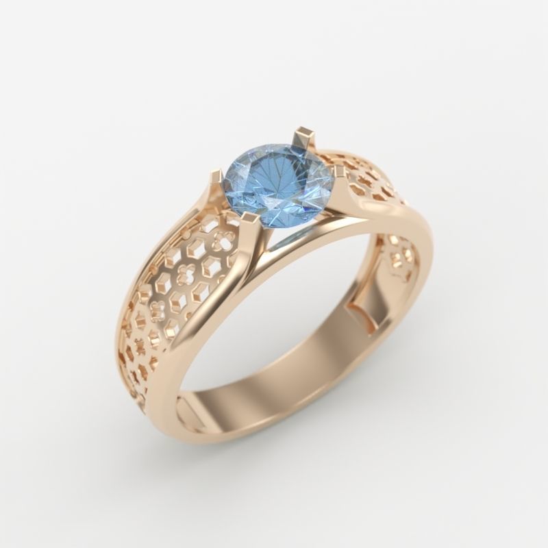 solitaire wedding engagement women ring  3dm stl  3D print model_2