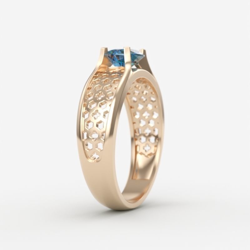 solitaire wedding engagement women ring  3dm stl  3D print model_6