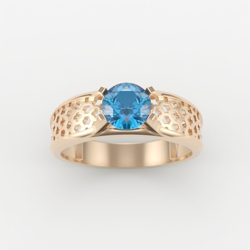 solitaire wedding engagement women ring  3dm stl  3D print model_8