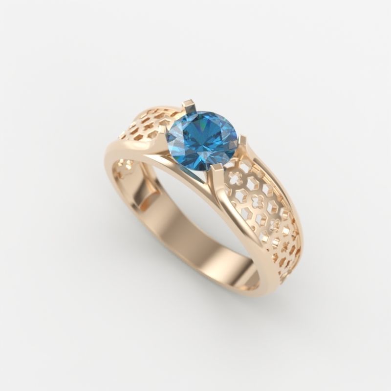 solitaire wedding engagement women ring  3dm stl  3D print model_7