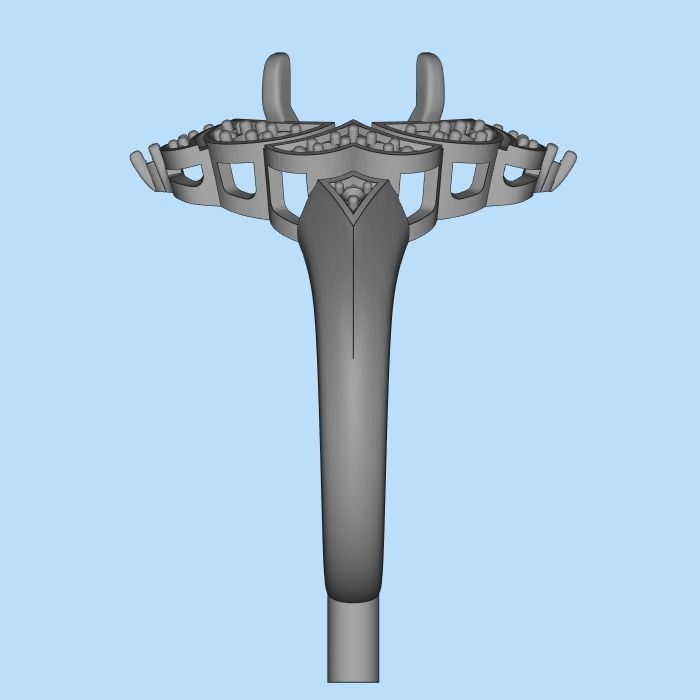 Women Gemstone ring design 3dm stl vintage 3D print model_15