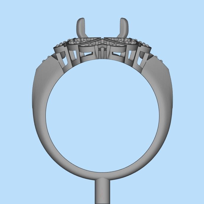 Women Gemstone ring design 3dm stl vintage 3D print model_14