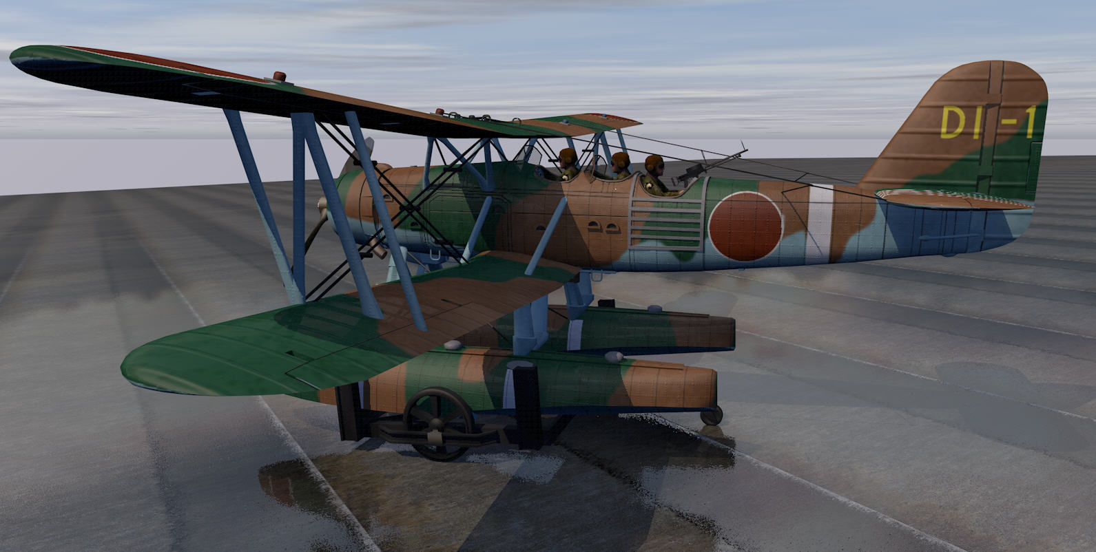 Kawanishi E7K1 and E7K2 ALF 3D model_2