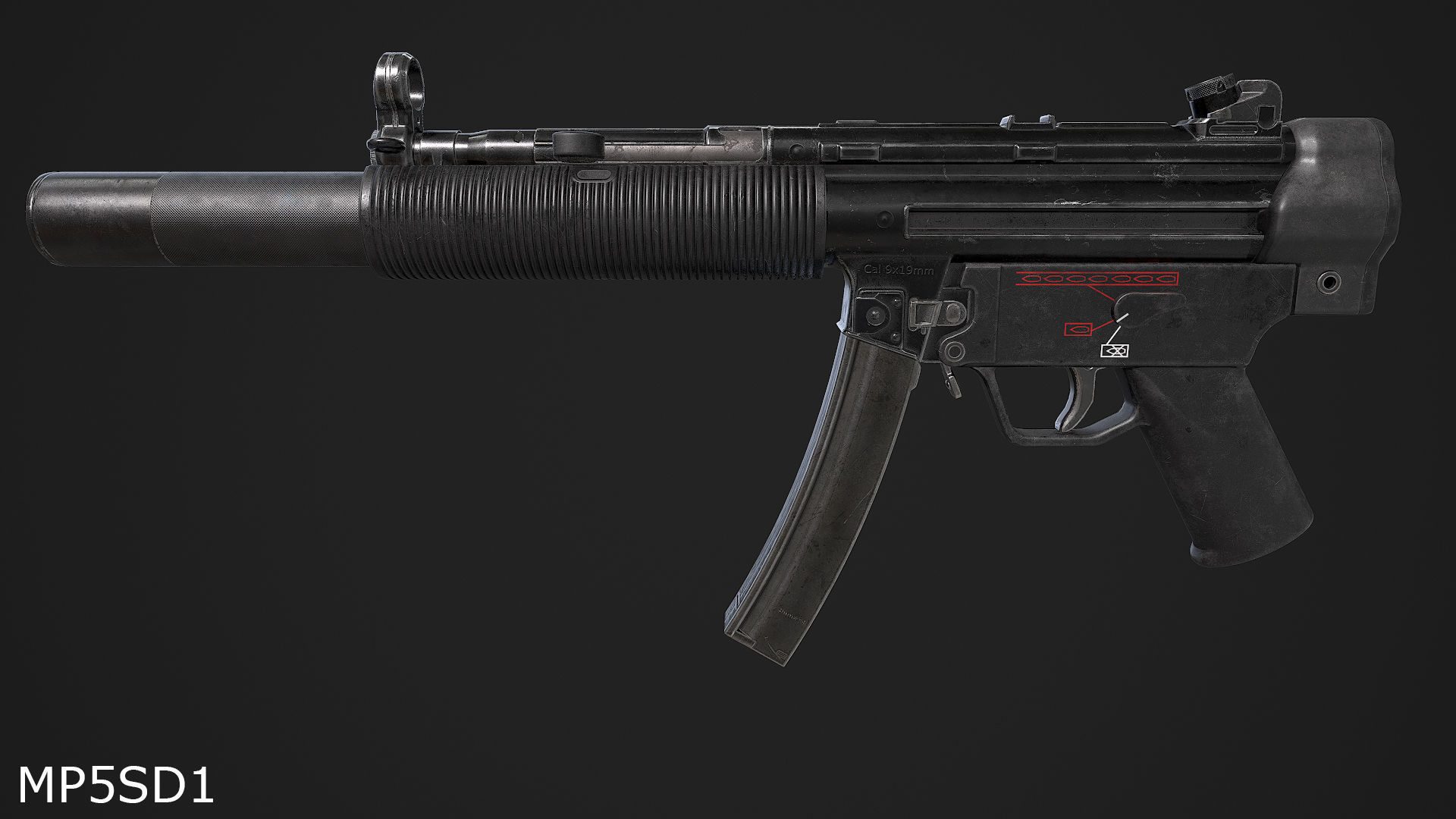 Ultimate MP5 Pack Low-poly 3D model_12