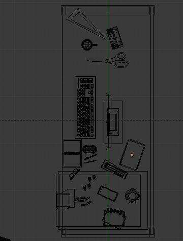 office set desk Low-poly 3D model_4