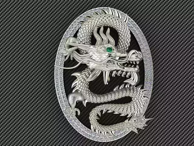 dragon chinese brooch 3D print model