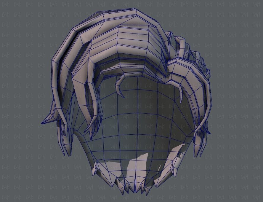 3D Hair style for boy V44 Low-poly 3D model_40